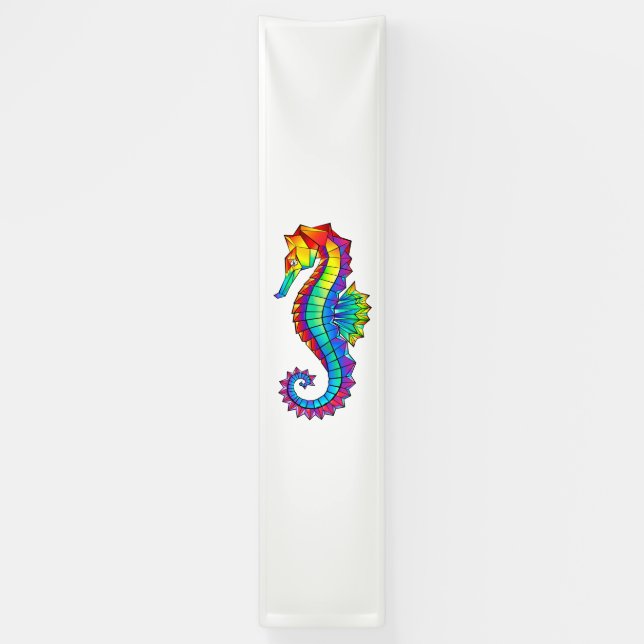 Rainbow Polygonal Seepferd Banner (Vertikal)