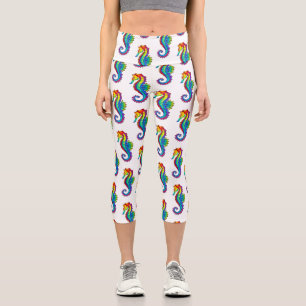 Rainbow Polygonal Seepferd Capri Leggings