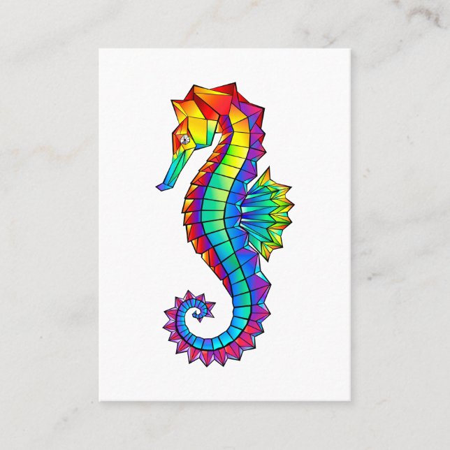 Rainbow Polygonal Seepferd Empfehlungskarte (Vorderseite)