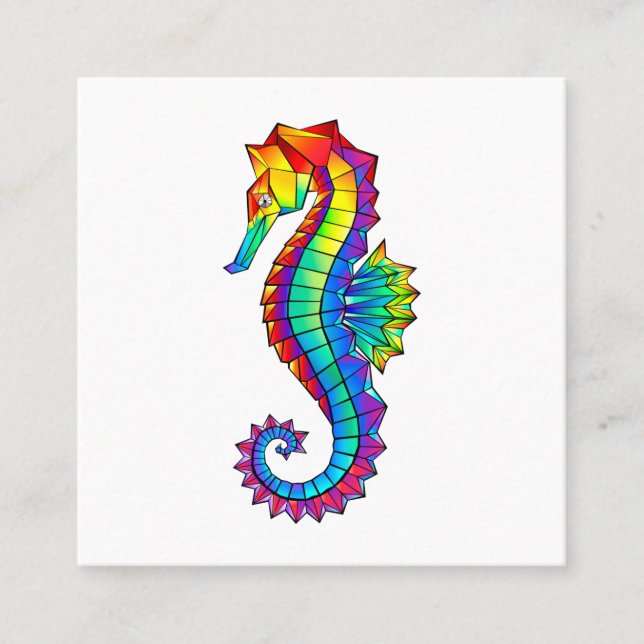 Rainbow Polygonal Seepferd Empfehlungskarte (Vorderseite)