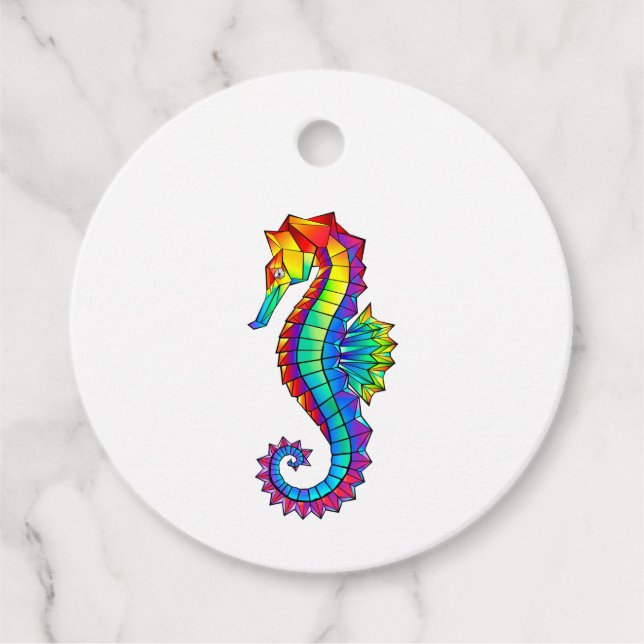 Rainbow Polygonal Seepferd Geschenkanhänger (Vorderseite)