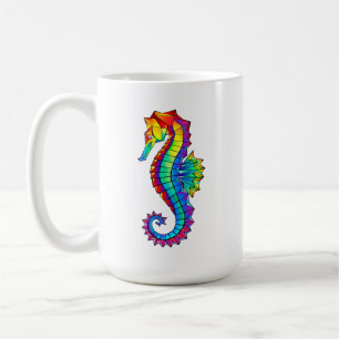Rainbow Polygonal Seepferd Kaffeetasse