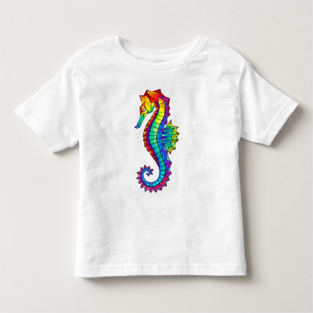 Rainbow Polygonal Seepferd Kleinkind T-shirt (Vorderseite)