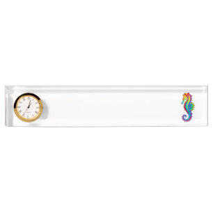 Rainbow Polygonal Seepferd Namensplakette