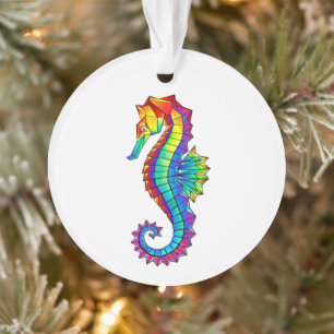 Rainbow Polygonal Seepferd Ornament