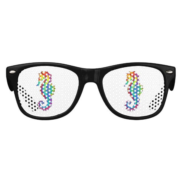 Rainbow Polygonal Seepferd Partybrille (Vorderseite)