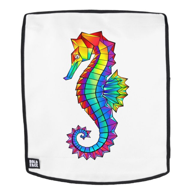 Rainbow Polygonal Seepferd Rucksack (Abnehmbare Front)