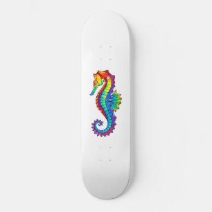 Rainbow Polygonal Seepferd Skateboard