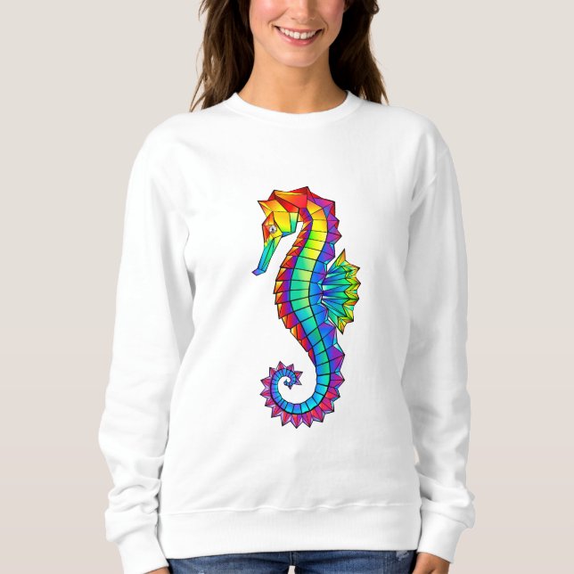 Rainbow Polygonal Seepferd Sweatshirt (Vorderseite)