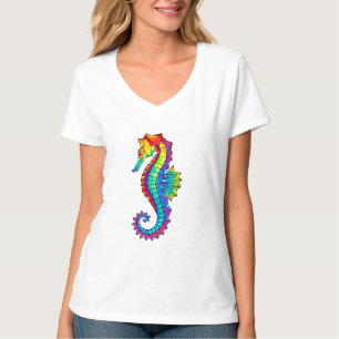 Rainbow Polygonal Seepferd T-Shirt