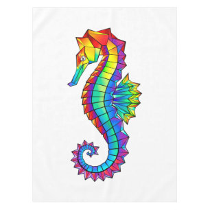 Rainbow Polygonal Seepferd Tischdecke