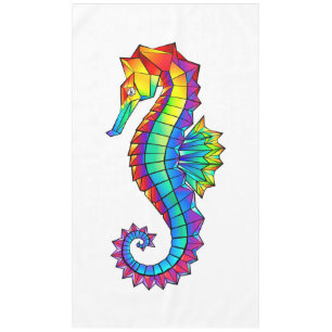 Rainbow Polygonal Seepferd Tischdecke