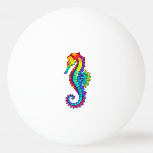 Rainbow Polygonal Seepferd Tischtennisball
