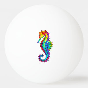Rainbow Polygonal Seepferd Tischtennisball