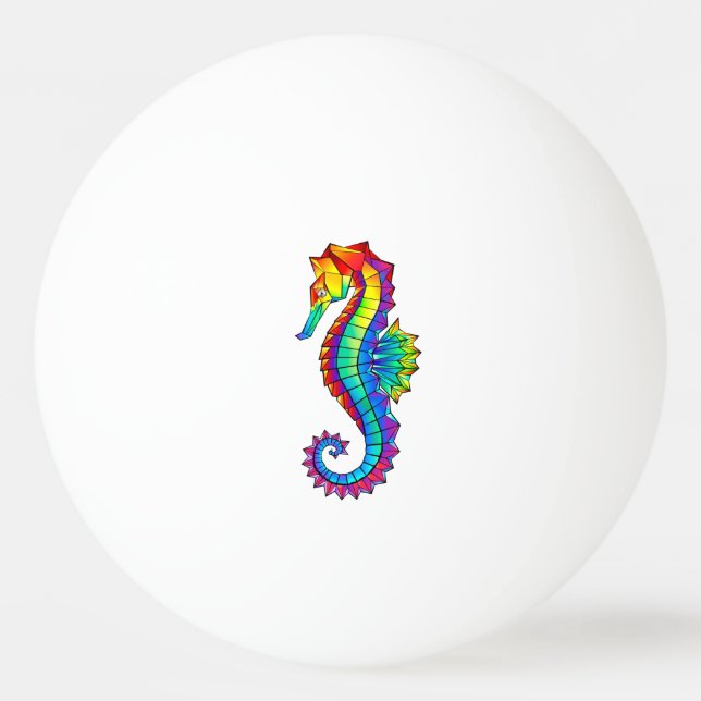 Rainbow Polygonal Seepferd Tischtennisball (Vorderseite)