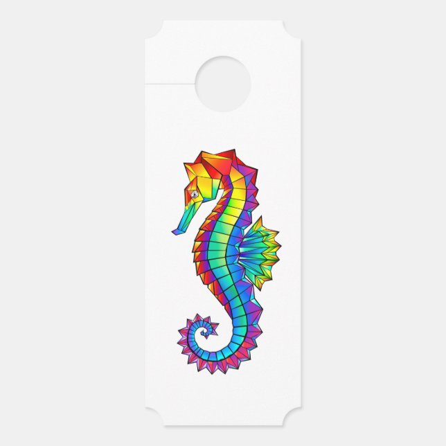 Rainbow Polygonal Seepferd Türanhänger (Vorderseite)