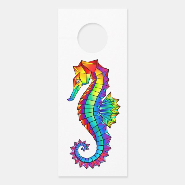 Rainbow Polygonal Seepferd Türanhänger (Vorderseite)