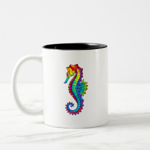 Rainbow Polygonal Seepferd Zweifarbige Tasse