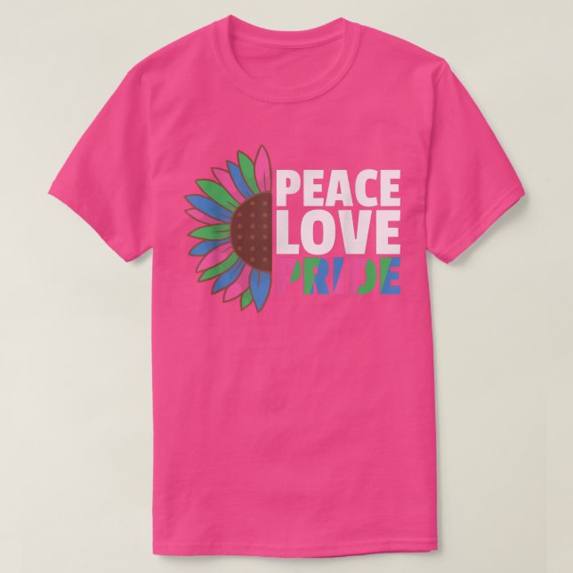 Rainbow Polyseual Flag Pride Lgbtq Sunflower  T-Shirt (Design vorne)