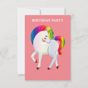 "RAINBOW PONY" PERSONALISIERTE GEBURTSTAGERINVITAT