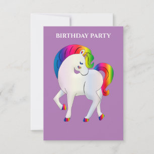 "RAINBOW PONY" PERSONALISIERTE GEBURTSTAGERINVITAT