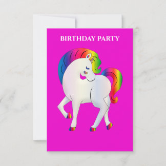 "RAINBOW PONY" PERSONALISIERTE GEBURTSTAGERINVITAT