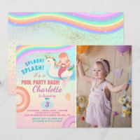 Rainbow Pool Party Unicorn Mermaid Birthday Foto