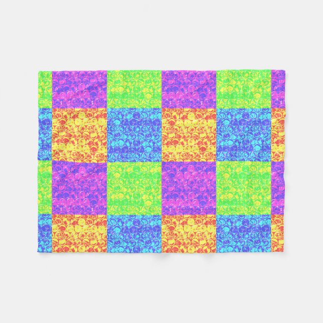 Rainbow Pop Art Bubble Packung Fleecedecke (Vorderseite (Horizontal))