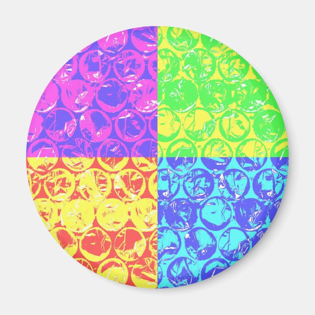 Rainbow Pop Art Bubble Packung Magnet (Vorne)