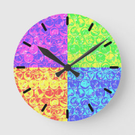 Rainbow Pop Art Bubble Packung Runde Wanduhr