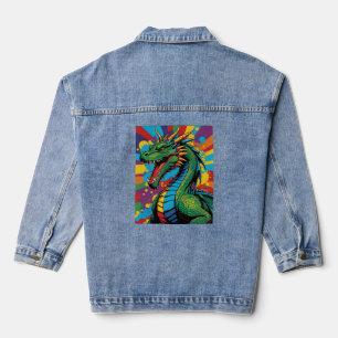 Rainbow Pop Art Dragon T Shirt Jeansjacke