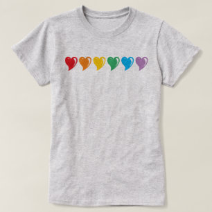 Rainbow Pop Art Hearts T-Shirt