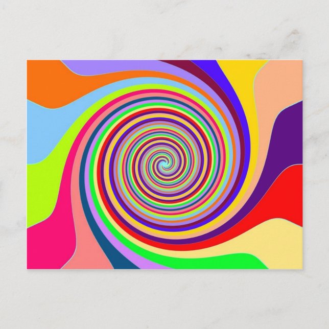 Rainbow Pop art psychedelic swirl Postkarte (Vorderseite)
