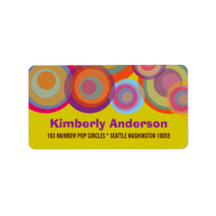 Rainbow Pop Circles Address Labels Adressaufkleber