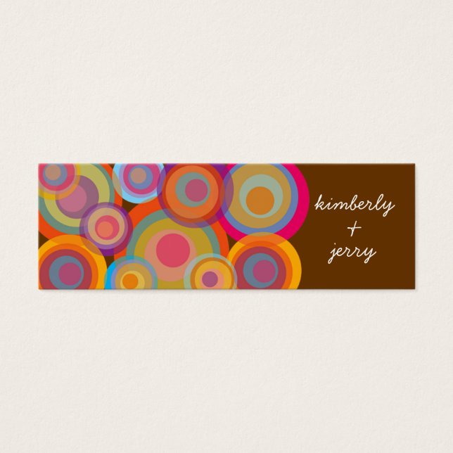 Rainbow Pop Circles Fun Groovy Gastgeschenk Hochze (Vorderseite)