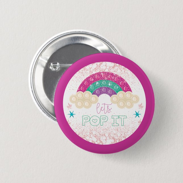 Rainbow Pop It Birthday Button (Vorne & Hinten)