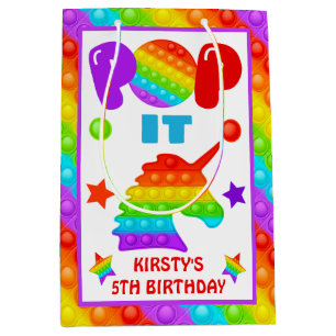 Rainbow Pop It Fidget Toy Birthday Party Mittlere Geschenktüte