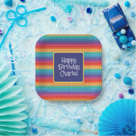 Rainbow Pop It Fidget Toy Pattern Personalisiert Pappteller