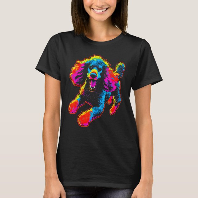 Rainbow Pop Poodle Dog T-Shirt (Vorderseite)