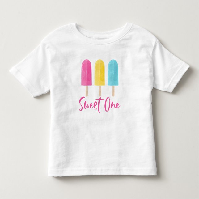 Rainbow Pop Sweet Ein Sommer 1. Geburtstag Kleinkind T-shirt (Vorderseite)