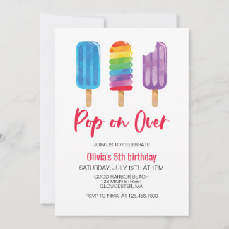 Rainbow-Pop über Geburtstag Einladung