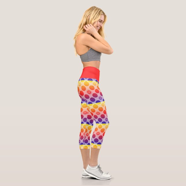Rainbow PopArt Citrus Capri Leggings (Rechts)