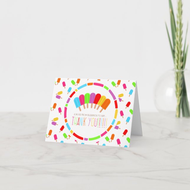 Rainbow Popsicles Vielen Dank Dankeskarte (Vorderseite)