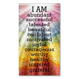 Rainbow Positive Affirmations  Magnetische Visitenkarte