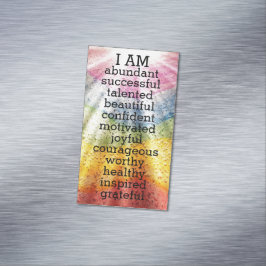 Rainbow Positive Affirmations  Magnetische Visitenkarte