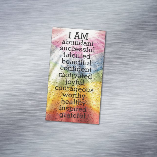 Rainbow Positive Affirmations  Magnetische Visitenkarte (Beispiel)