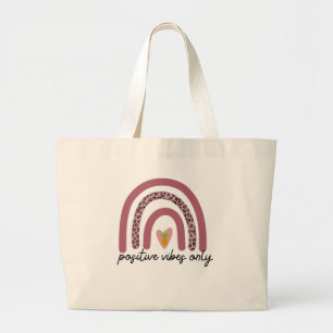 Rainbow 'Positive Vibes Only' Tote Bag Jumbo Stoffbeutel