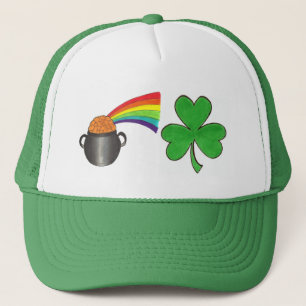 Rainbow Pot of Gold Kleeblatt St. Patrick's Day Truckerkappe