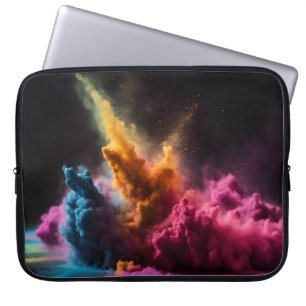 Rainbow Powder blast auf schwarz Laptopschutzhülle