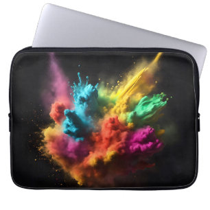 Rainbow Powder blast auf schwarz Laptopschutzhülle